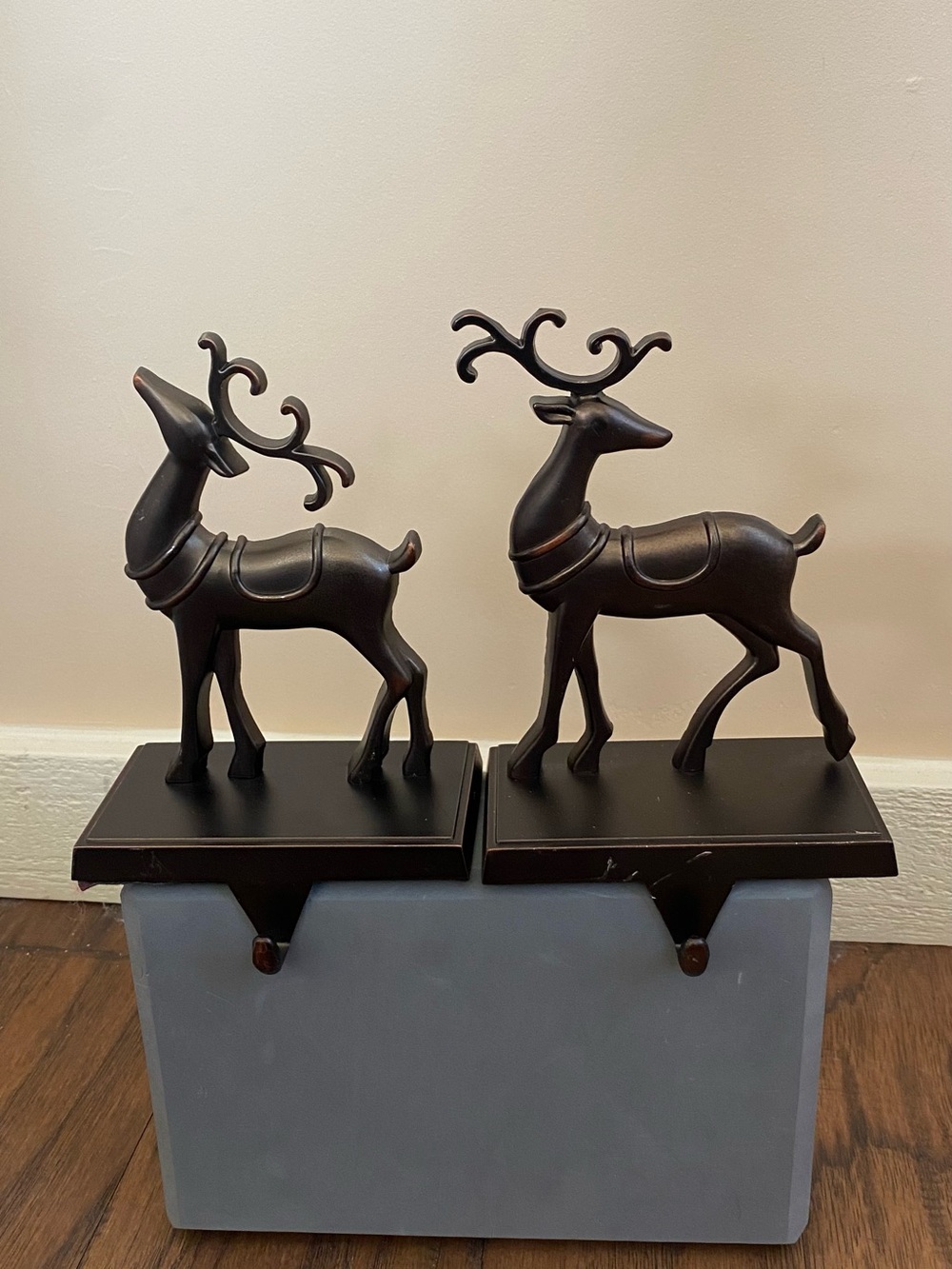 Reindeer Stocking Hooks/holders for mantle or shelf